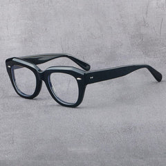 Bersh Retro Acetate Glasses Frame Round Frames Southood Black 