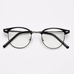 Christian Vintage Browline Eyeglasses Frame Browline Frames Southood Black Silver 