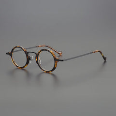 Denver Acetate Glasses Frame Round Frames Southood Leopard Black 