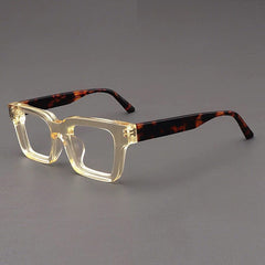 Dino Acetate Rectangle Glasses Frame Rectangle Frames Southood Yellow Leopard 
