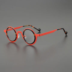 Jago Titanium Acetate Round Glasses Frame Round Frames Southood Red 