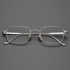 Johnny Vintage Titanium Eyeglasses Frame Rectangle Frames Southood Silver 