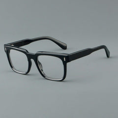 Lennox Retro Acetate Glasses Frame Rectangle Frames Southood Black 