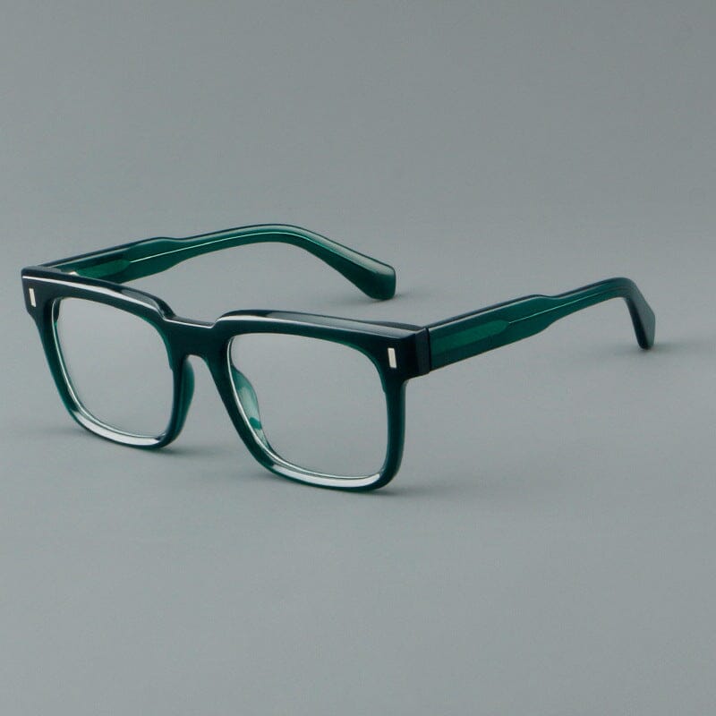 Lennox Retro Acetate Glasses Frame Rectangle Frames Southood Green 