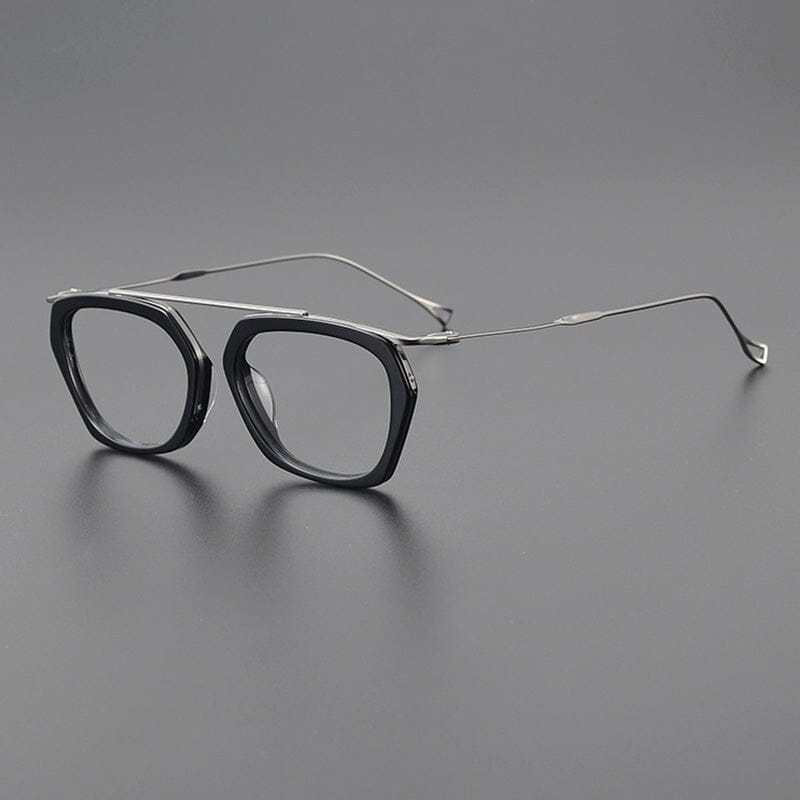 Lizann Titanium Geometric Glasses Frame Geometric Frames Southood Black gun 
