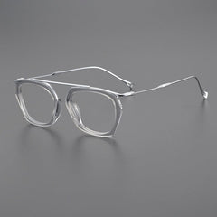Lizann Titanium Geometric Glasses Frame Geometric Frames Southood Gray silver 