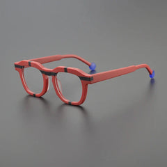 Millen Retro Rectangle Glasses Frame Rectangle Frames Southood Matte Red 
