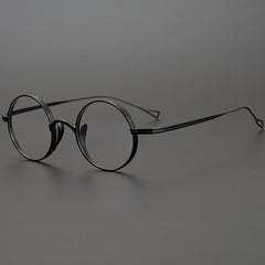 Monroe Titanium Round Glasses Frame Round Frames Southood Black-round 