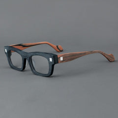 Myrna Acetate Glasses Frame Rectangle Frames Southood Black Woodgrain 