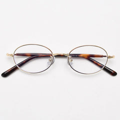 Nikki Vintage Oval Eyeglasses Frame Browline Frames Southood Gold 