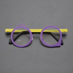 Noor Retro Titanium Glasses Frame Geometric Frames Southood Purple Yellow 