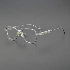 Obadiah Titanium Rectangle Glasses Frame Rectangle Frames Southood Silver 