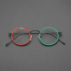 Parson Round Acetate Titanium Glasses Frame Round Frames Southood Red Green 