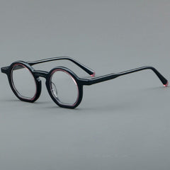 Perri Retro Round Acetate Optical Glasses Frames Round Frames Southood Black pink 