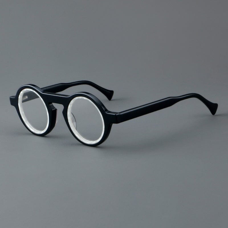 Pluto Acetate Round Retro Glasses Frame Round Frames Southood Black 