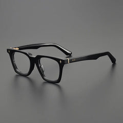 Quint Vintage Square Acetate Glasses Frame Rectangle Frames Southood Black Gold 
