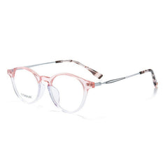 Zee Acetate Titanium Glasses Frame Oval Frames Southood Clear Pink 