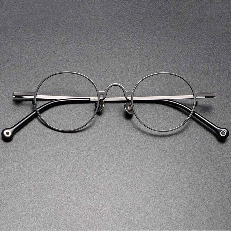 Briar Titanium Vintage Round Eyeglasses Frames