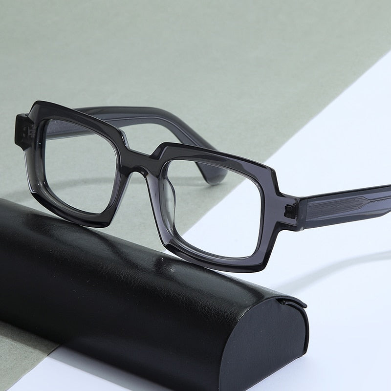 Lampos Acetate Rectangle Retro Glasses Frame