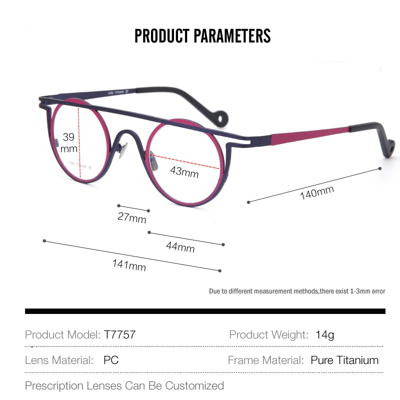 Owen Cat Eye Pure Titanium Glasses Frame