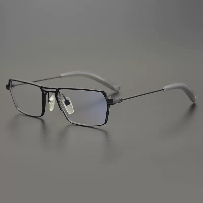 Brady Vintage Titanium Rectangle Glasses Frame