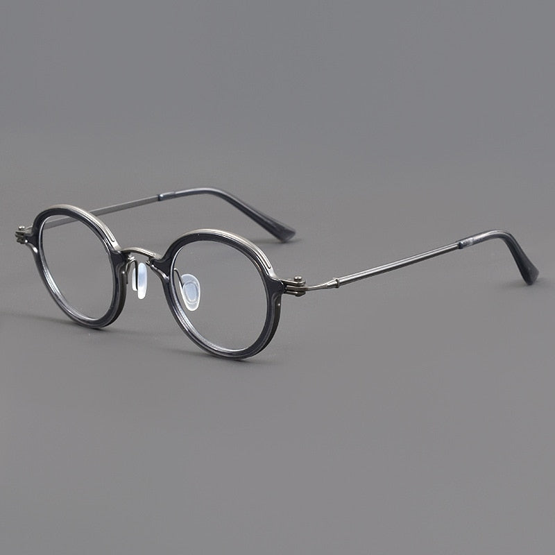 Saxon Titanium Round Glasses Frame