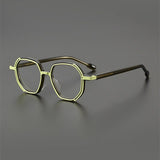 Lizann Titanium Acetate Geometric  Glasses Frame