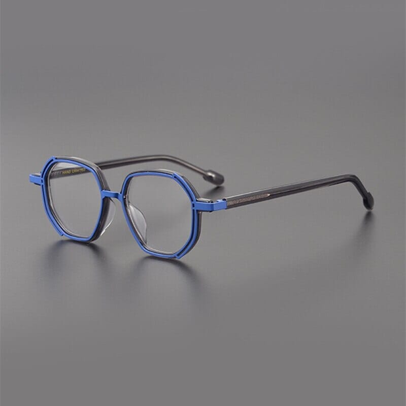 Lizann Titanium Acetate Geometric  Glasses Frame