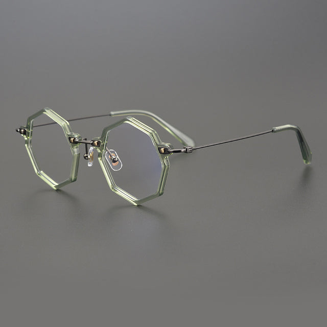 Rod Acetate Titanium Geometric Glasses Frame