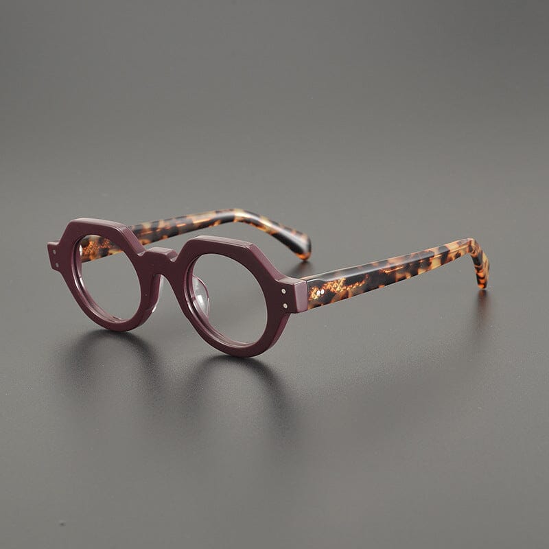 Atmore Vintage Acetate Glasses Frame Geometric Frames Southood Wine Red 