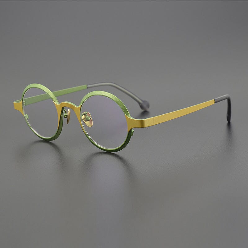 Audie Titanium Round Glasses Frame Round Frames Southood Yellow 