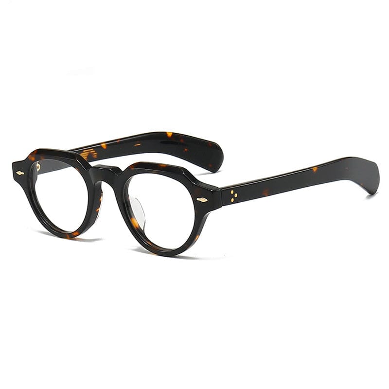 Axel Retro Acetate Glasses Frame Geometric Frames Southood Leopard 