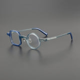 Bink Retro Acetate Glasses Frame Geometric Frames Southood Blue Grey 