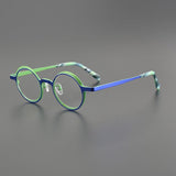 Chay Titanium Round Glasses Frame Round Frames Southood Blue Green 