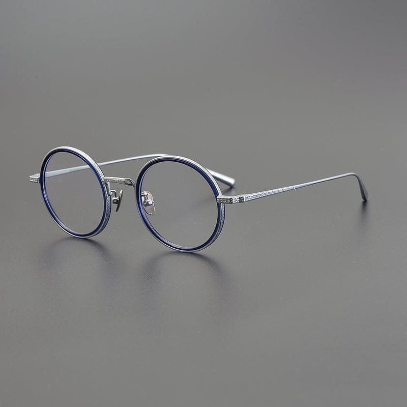 Eichi Vintage Round Glasses Frame Round Frames Southood Blue silver 