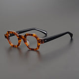 Gian Retro Acetate Glasses Frame Geometric Frames Southood Leopard 