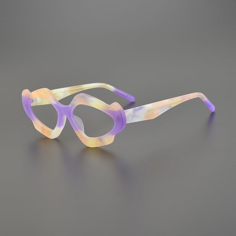 Ines Acetate Unique Glasses Frame Geometric Frames Southood Matte Purple 