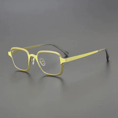 Joben Square Titanium Glasses Frame Rectangle Frames Southood Dark Yellow 