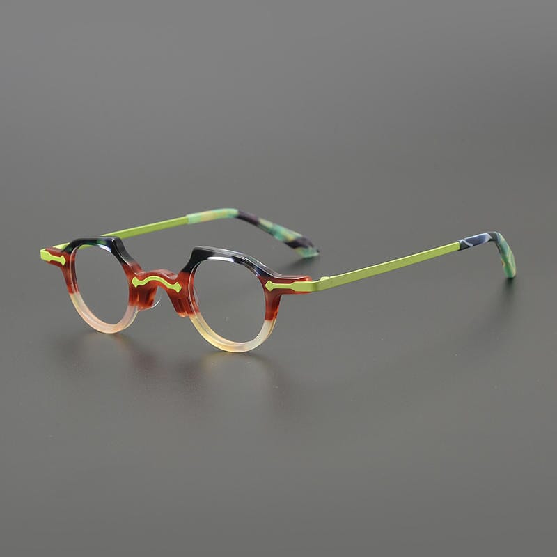 Kalf Vintage Distinctive Glasses Frame Geometric Frames Southood Red Yellow 