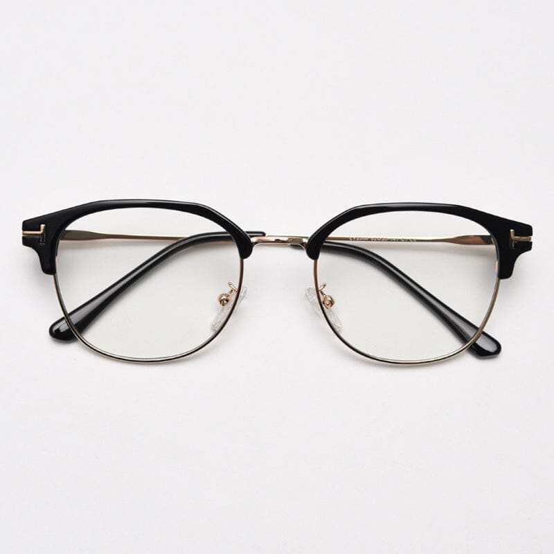 Miguel Vintage Browline Eyeglasses Frame Browline Frames Southood Black Gold 