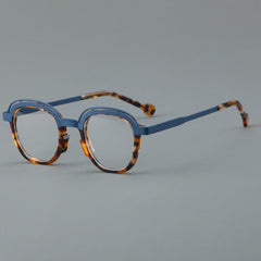 Ochoa Retro Square Glasses Frame Rectangle Frames Southood Blue Leopard 
