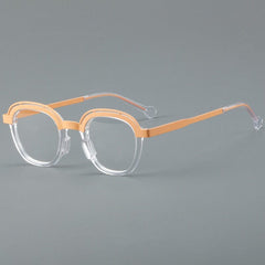 Ochoa Retro Square Glasses Frame Rectangle Frames Southood Orange Clear 
