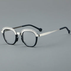 Ochoa Retro Square Glasses Frame Rectangle Frames Southood Silver Black 