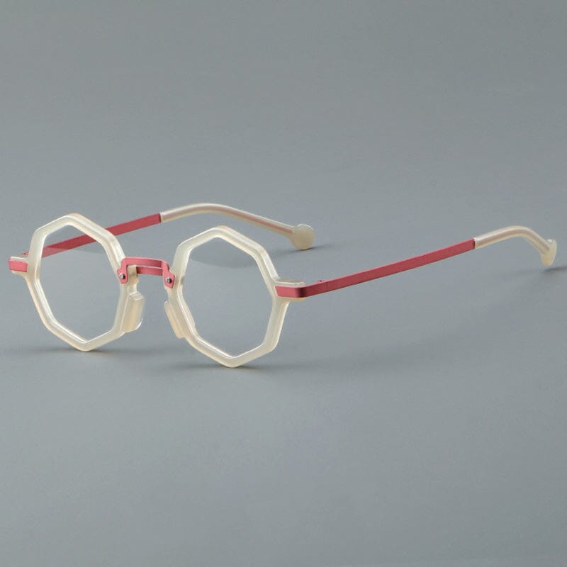Paco Retro Acetate Glasses Frame Geometric Frames Southood Yellow Pink 