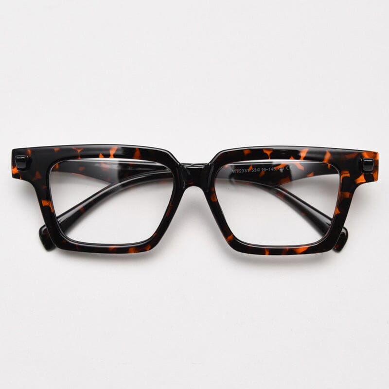 Paz Vintage Square Glasses Frame Rectangle Frames Southood Leopard 