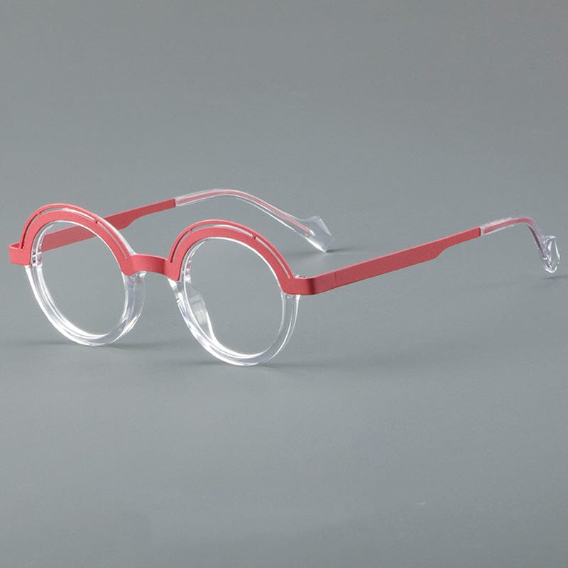 Piper Retro Round Glasses Frame Round Frames Southood Pink 