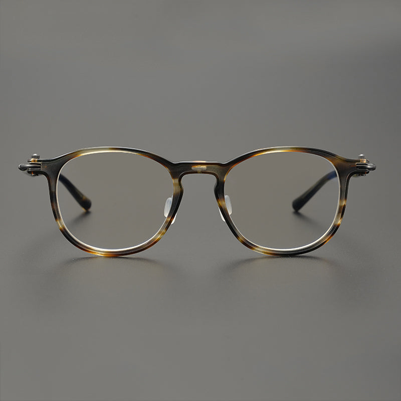 Eduardo Vintage Acetate Titanium Round Glasses Frame