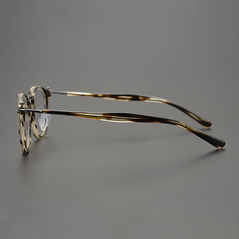 Eduardo Vintage Acetate Titanium Round Glasses Frame