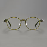 Beto Vintage Acetate Titanium Round Glasses Frame