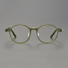 Beto Vintage Acetate Titanium Round Glasses Frame